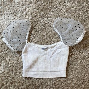 Zara Puff Sleeve Crop Top
